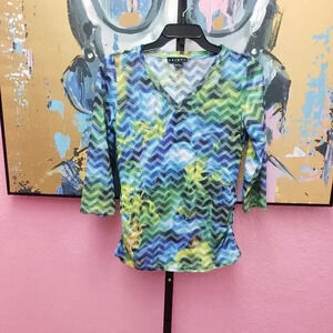 Tribal Chevron Print Burnout Top